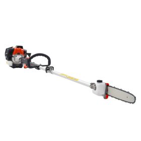 VEVOR Gas Pole Saw, 25CC 2 Stroke Gas Powered Pole Saws with 12 in Cutting Bar, Cordless Tree Trimmer with 23 fl.oz Fuel Tank, 7 to 12 ft Extenda