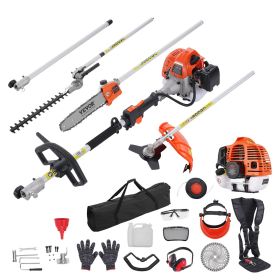 VEVOR 43CC 6-in-1 Multi-Functional Trimming Tools, Gas Hedge Trimmer, Weed Eater, String Trimmer, Brush Cutter, Edger