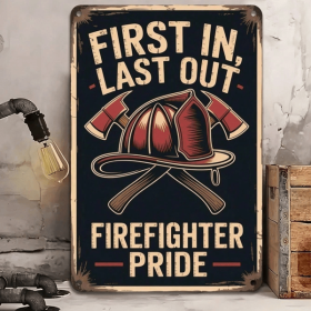 CIFbuy 8x12 Inch ( 20.3x30.5cm ) Vintage Aluminum Sign Firefighter for Home Bar Garage (TikTok, temu pick-up service)