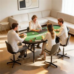 Foldable poker table, green