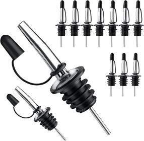 12 Pack Liquor Pour Spout With Dust Caps - Bottle Pourers for Alcohol, Olive Oil - Speed Pourers, Bar Bartender Accessories