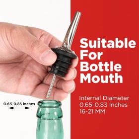 48 Pack Stainless Steel Bottle Pourers for Alcohol, Liquor, and Wine - Bar Accessories, Spouts for Bottles and Dispensers