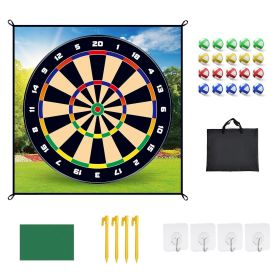 Golf Chipping Dart Game Mat Set With 20 Sticky Balls Ground Stakes Hanging Hooks Carrying Bag Indoor Outdoor Golf Hitting Training Game Mat For K