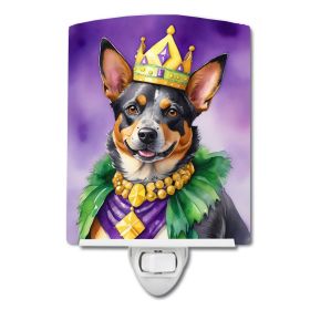 NEW Australian Cattle Dog King of Mardi Gras Ceramic Night Light Compact, UL-Certified, Ideal for Bedroom, Bathroom, Nursery, Hallway, Kitchen, 6