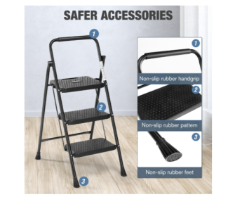 Household Portable 3-layer Step Ladder, With Safety Buckle Stable And Safe (Option: 3floors)