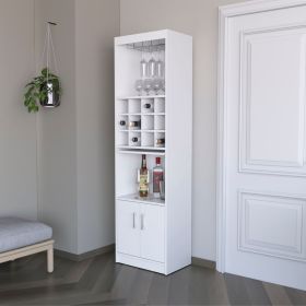 Lowa Bar Cabinet multistorage with wine storage (Color: White)