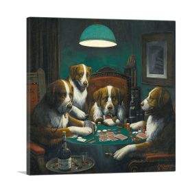 The Poker Game 1894 (size: 12" x 12" / 30cm x 30cm (approx), Type: Standard Framed Canvas Print)